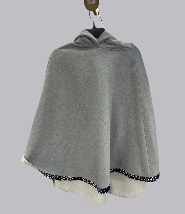 SA Grey Hooded Poncho