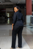 Black V-Neck 3 Buttoned Top