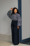 SA Zebra Puff Sleeve Top
