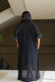 Black Polka Binding Chiffon Cover up