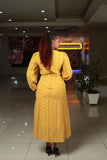 Mustard Longsleeved Highlow Chiffon Dress