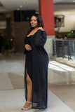 Black Plain Chiffon Cover up