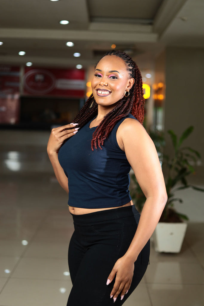 SA Navy Blue Sleeveless Tank Top