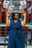 Blue tribal sunny hat