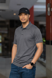 Grey Plain polo t-shirt