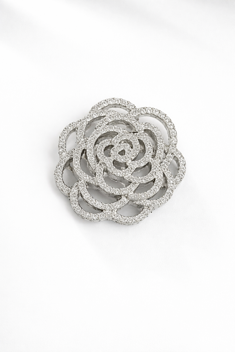 Crystal Bloom Rose Brooch - Sarai Afrique