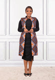 Orange black ankara jacket