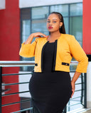 Mustard Black dress suit