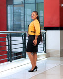 Mustard Black dress suit