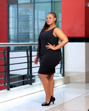 Mustard Black dress suit