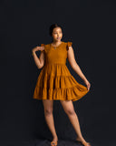 Tier Short Dress - Mustard - Sarai Afrique