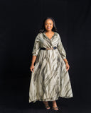 Classic Fashion 3/4 Sleeve Midi Dress - Green Olive