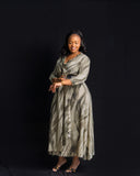 Classic Fashion 3/4 Sleeve Midi Dress - Green Olive