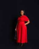 Red dress with belt