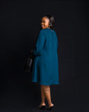 Teal Bishop Sleeve Dress - Sarai Afrique