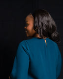 Teal Bishop Sleeve Dress - Sarai Afrique