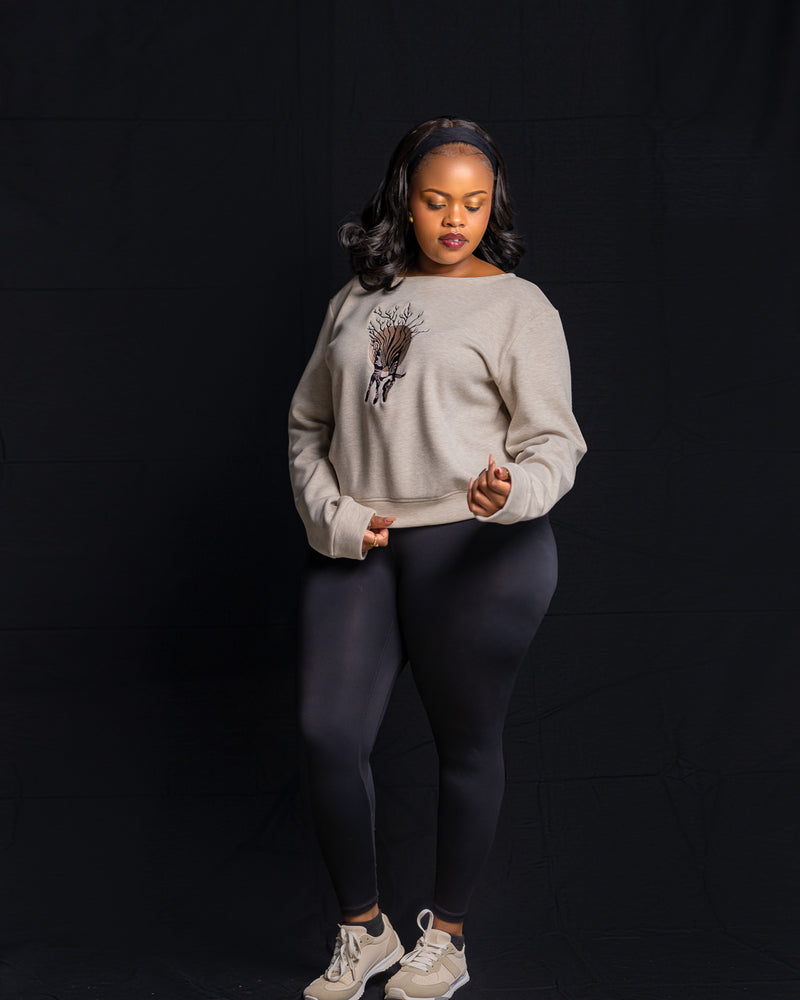 Sweatshirt Beige - Grazing Antelope - Sarai Afrique