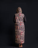 Hooded Kimono - Peach/Red Ankara - Sarai Afrique