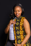 Ankara Jacket - Black/Brown Print - Sarai Afrique