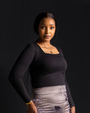 Long Sleeve Tank Top - Black - Sarai Afrique