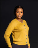 Round Neck Knit Sweater - Mustard