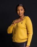 Round Neck Knit Sweater - Mustard
