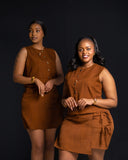 Linen Skort - Brown - Sarai Afrique