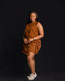 Linen Skort - Brown - Sarai Afrique