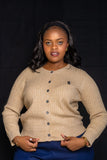 Round Neck Knit Sweater - Beige