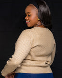 Round Neck Knit Sweater - Beige