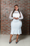 White Pearl Lace Dress