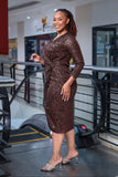 Chocolate Sequin Bodycon Dress