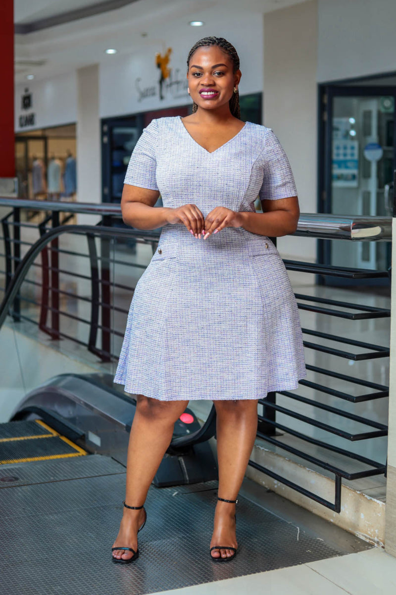 Lilac Vneck Shift Dress