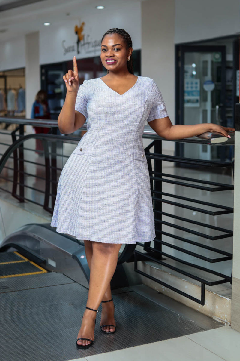 Lilac Vneck Shift Dress