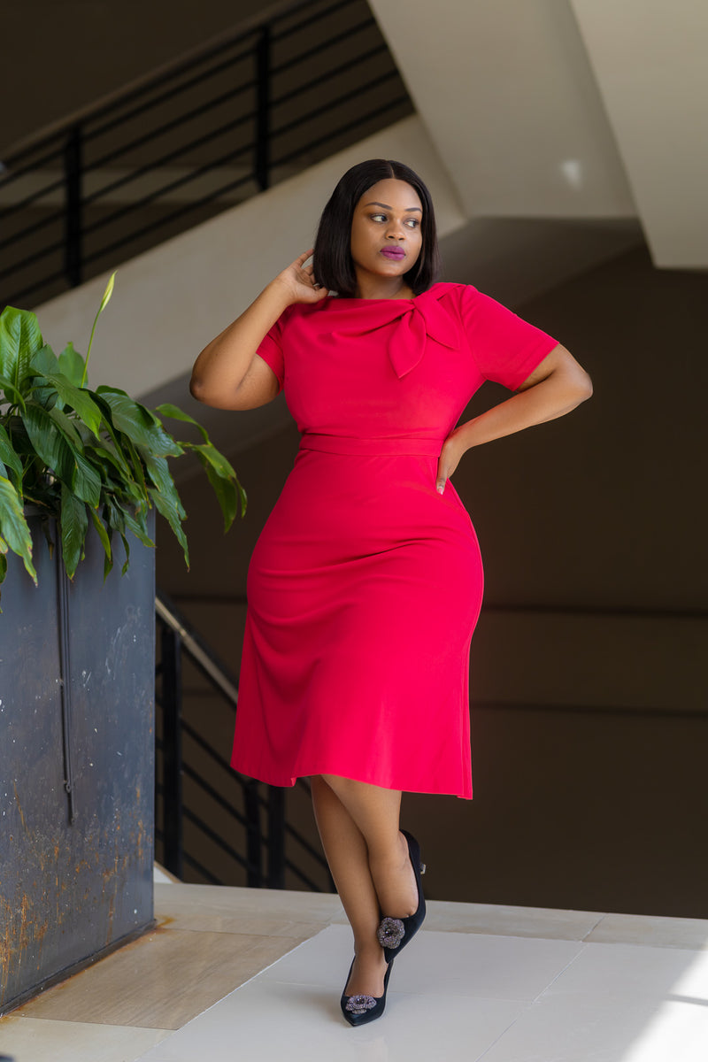 Pink Necktie Aline Dress