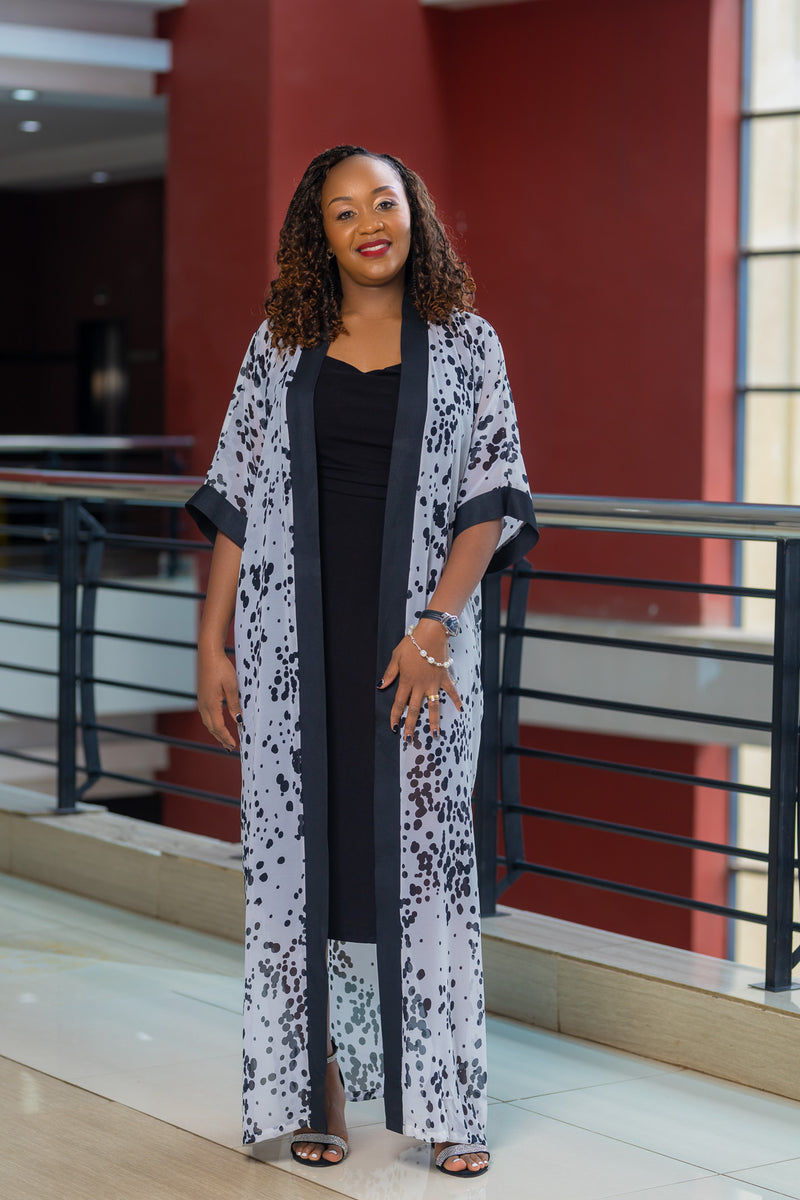 White Polka Chiffon Cover up