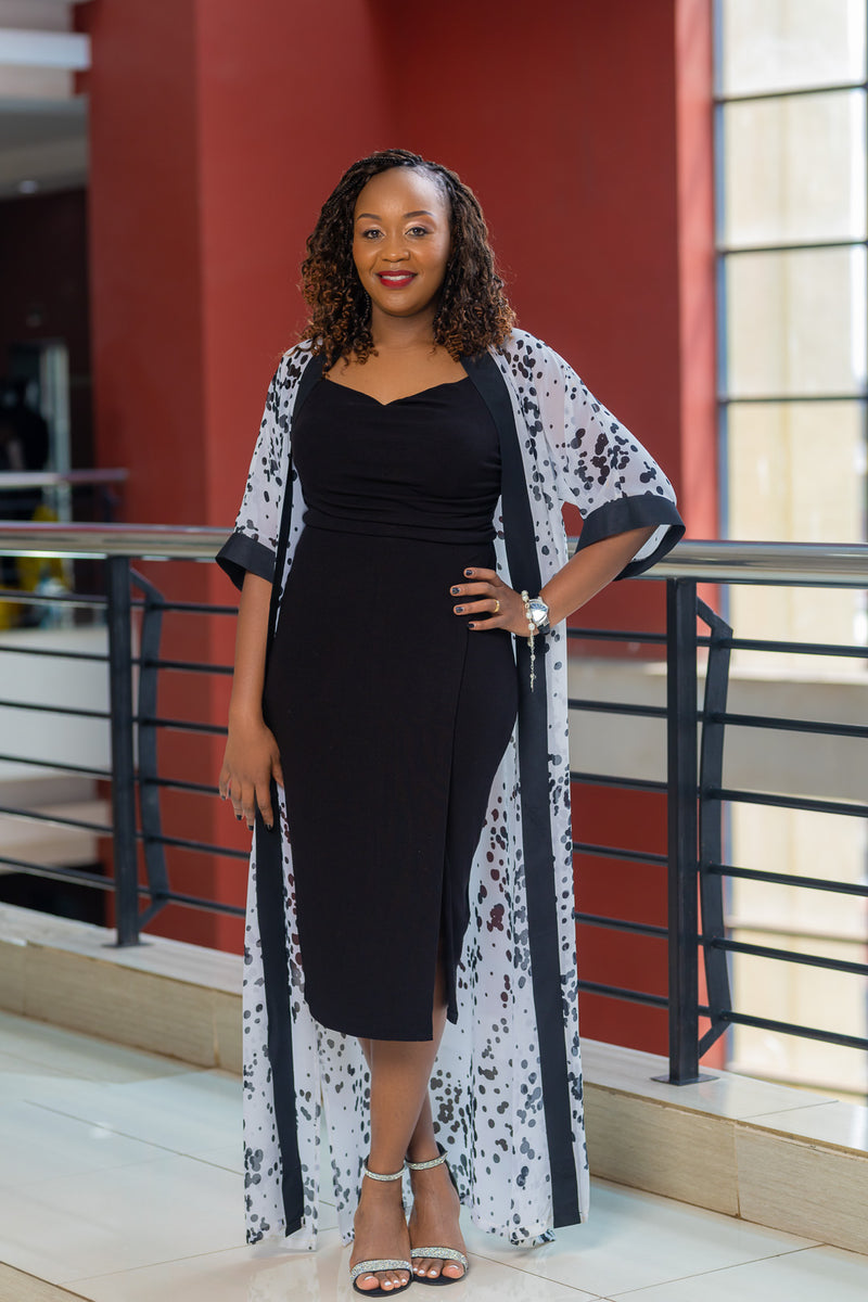 White Polka Chiffon Cover up