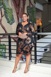 Black Gold ruched dress