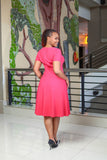 Pink Necktie Aline Dress