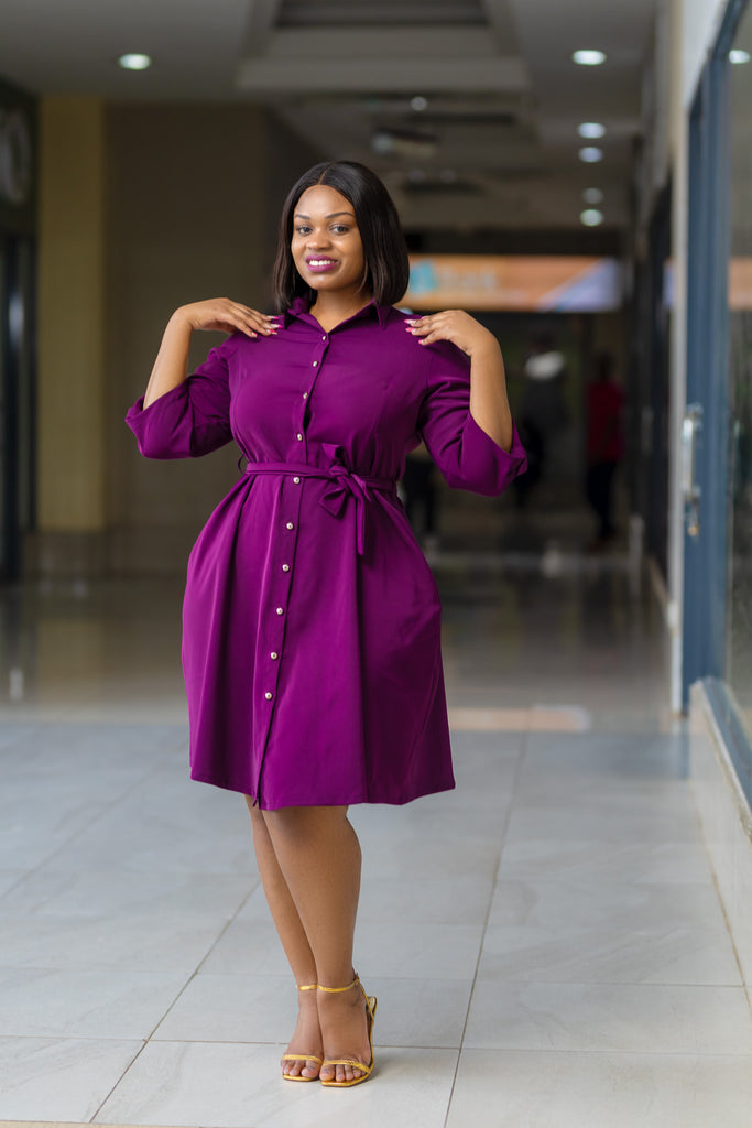 SA Purple Shirt Dress – Sarai Afrique