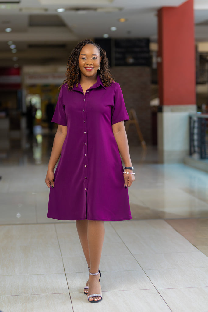 SA Purple Shirt Dress Sarai Afrique SA Purple Shirt Dress Sarai Afrique