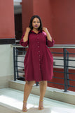 SA Maroon Shirt Dress