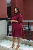 SA Maroon Shirt Dress