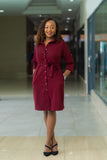 SA Maroon Shirt Dress