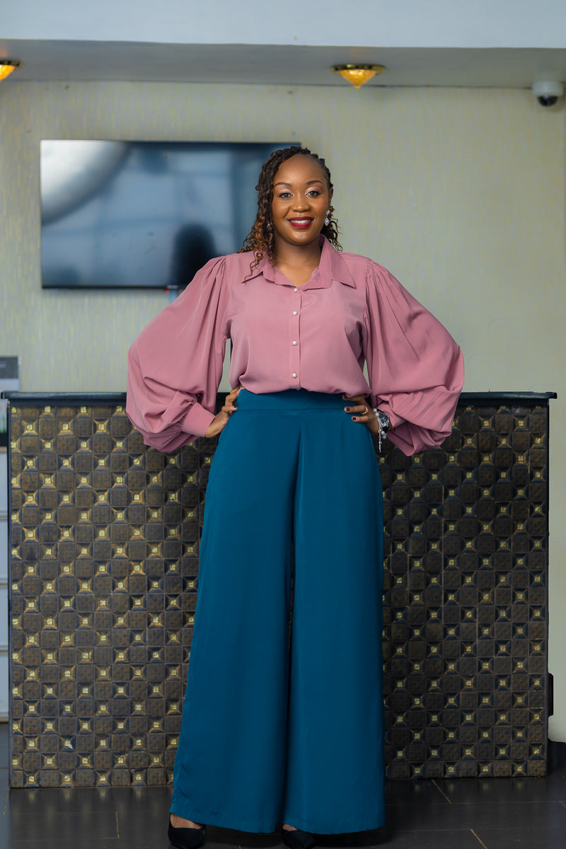 SA Teal Green Wide Leg Pants