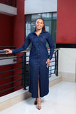 Denim Maxi Shirt Dress