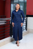 Denim Maxi Shirt Dress