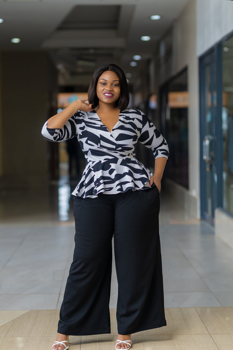 SA Black Wide Leg Official Pants