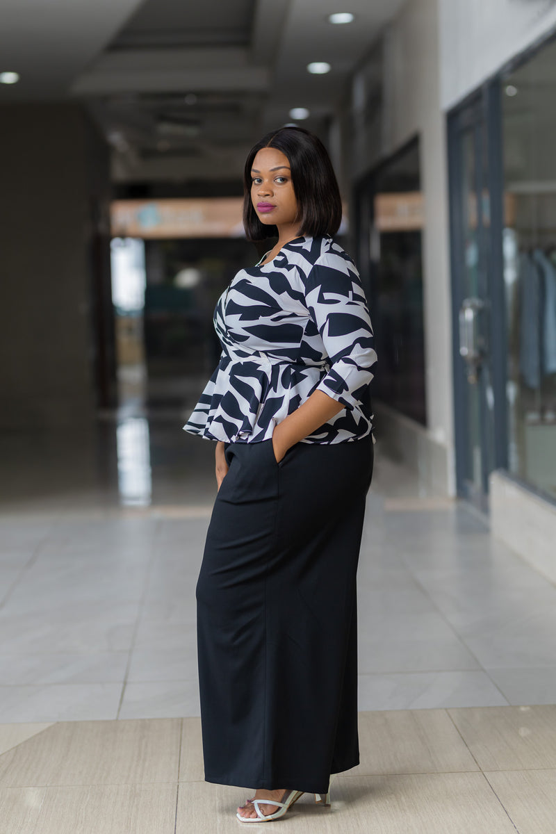 SA Black Wide Leg Official Pants