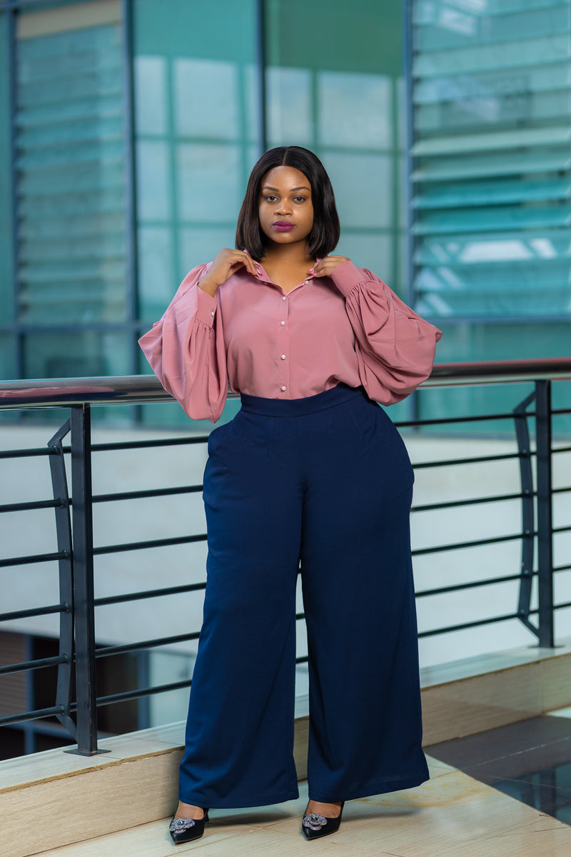 SA Navy Blue Wide Leg Official Pants